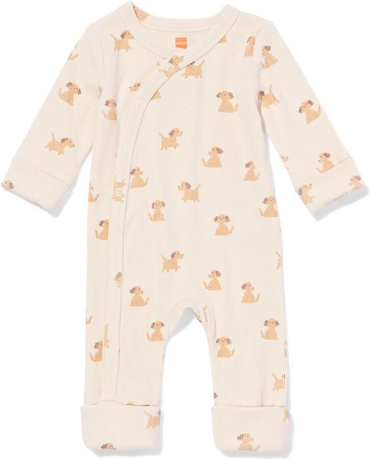 HEMA Newborn Boxpakje Rib Dieren Ecru (ecru)
