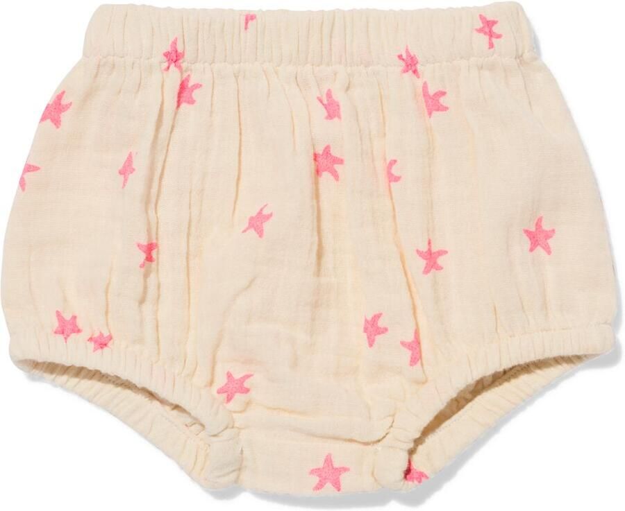 HEMA Newborn Broek Comfy Fit Mousseline Sterren Ecru (ecru)