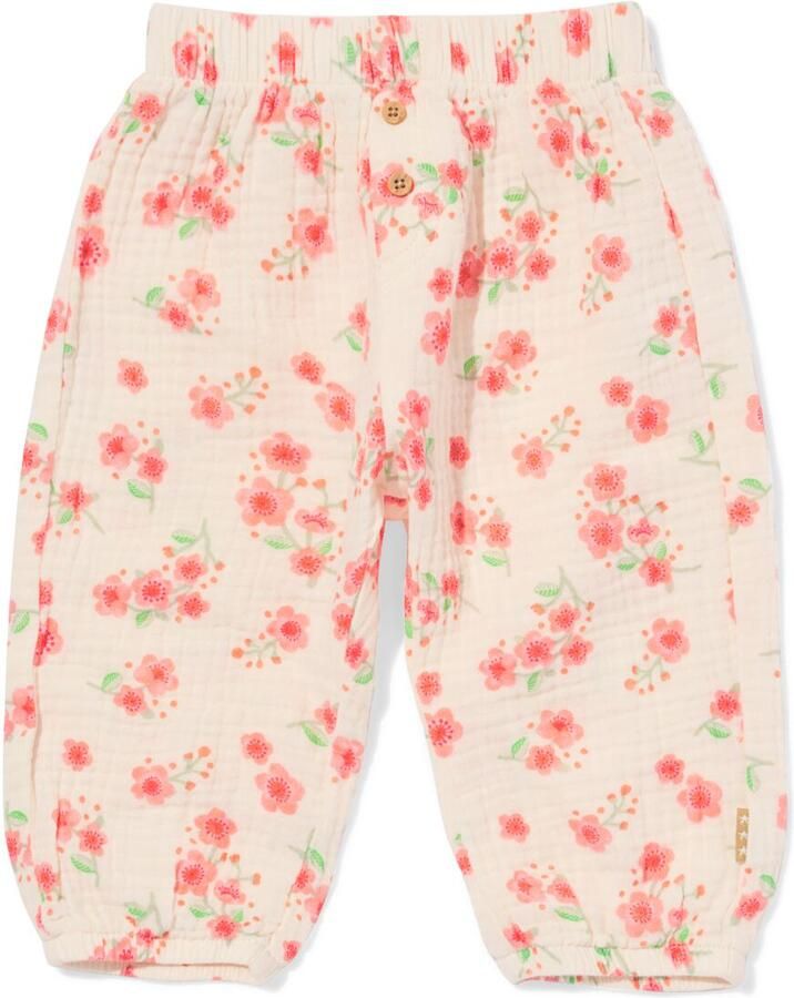 HEMA Newborn Broek Mousseline Bloemen Ecru (ecru) - Foto 2