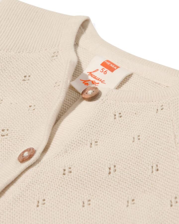 HEMA Newborn Jumpsuit Ajour Ongebleekt Ecru - Foto 2