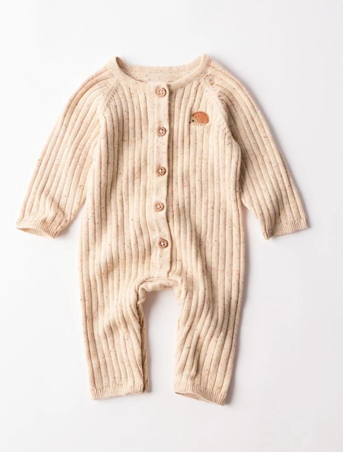HEMA Newborn Jumpsuit Fijngebreid Egel Ecru