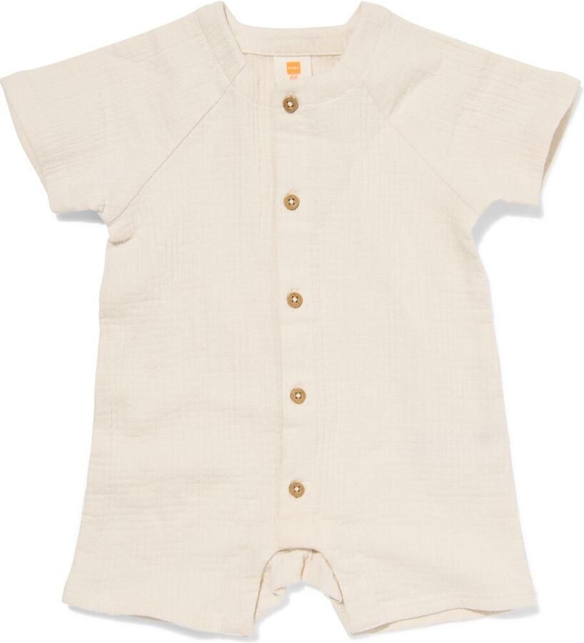 HEMA Newborn Jumpsuit Mousseline Ecru (ecru)