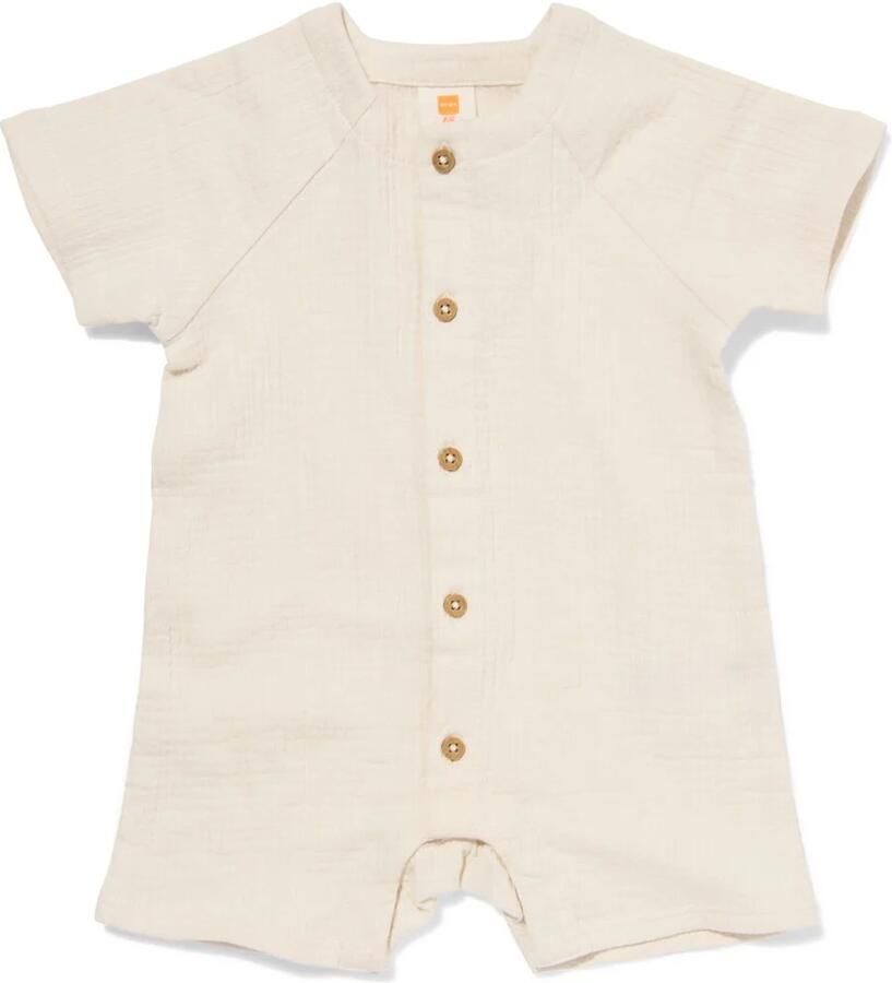 HEMA Newborn Jumpsuit Mousseline Ecru (ecru)