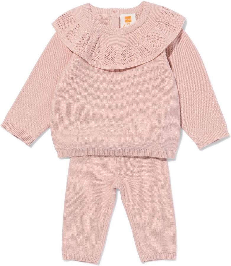 HEMA Newborn Kledingset Comfy Fit Fijngebreid Roze (roze)