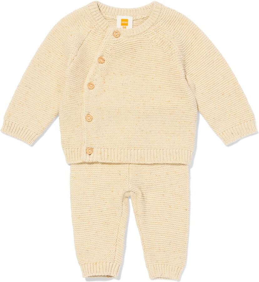 HEMA Newborn Kledingset Grofgebreid Zand (zand)