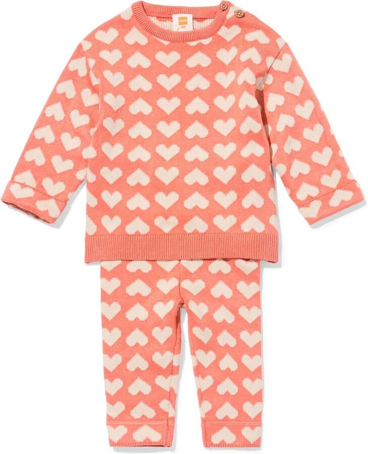 HEMA Newborn Kledingset Hartjes Roze (roze)