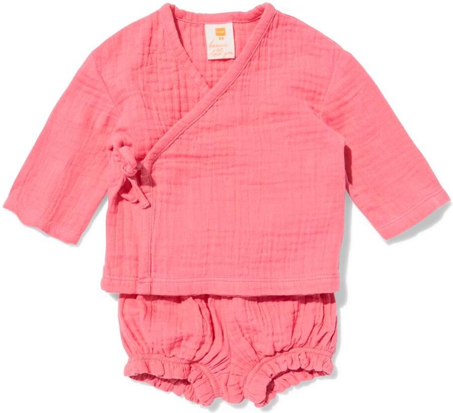 HEMA Newborn Kledingset Mousseline Roze (roze) - Foto 2