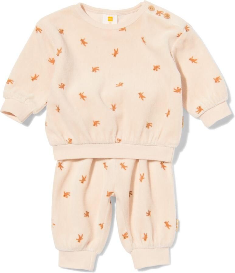 HEMA Newborn Kledingset Velours Beren Ecru (ecru) - Foto 2