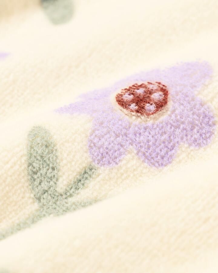 HEMA Newborn Kledingset Velours Bloemen Ecru (ecru)