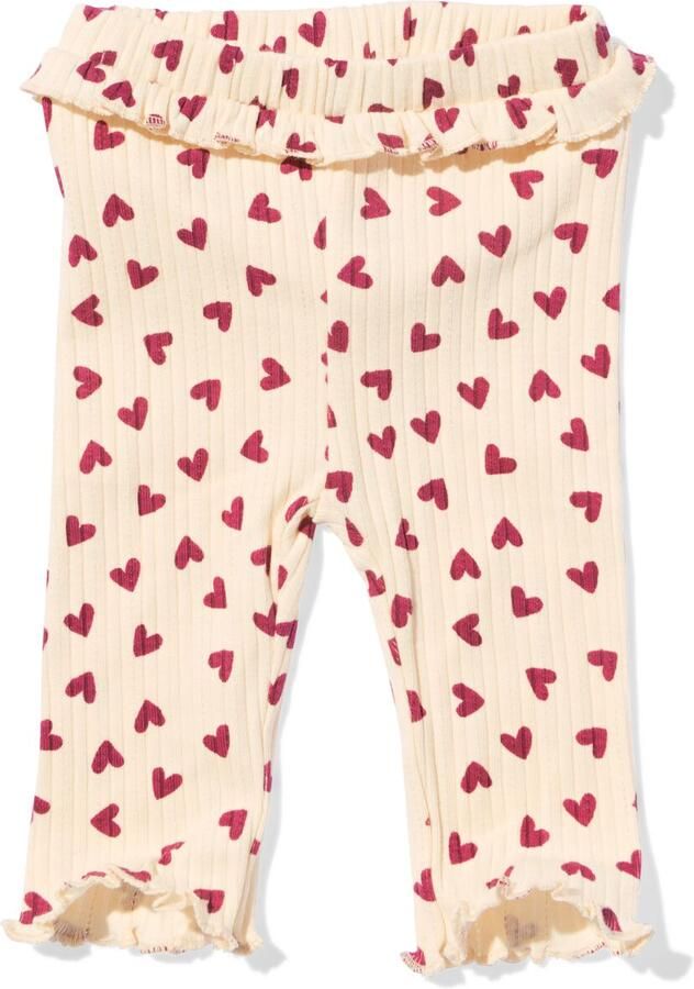 HEMA Newborn Legging Rib Hartjes Ecru (ecru) - Foto 2