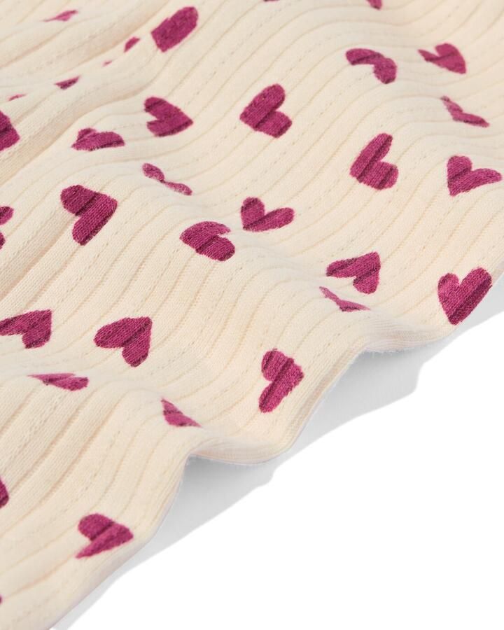 HEMA Newborn Legging Rib Hartjes Ecru (ecru)
