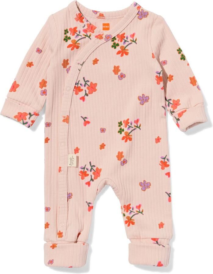 HEMA Newborn Meegroei Boxpakje LENZING™ ECOVERO™ Rib Bloemen Lichtroze (lichtroze) - Foto 2