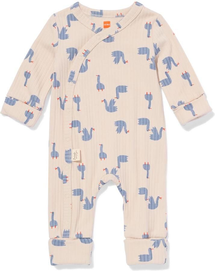 HEMA Newborn Meegroei Boxpakje LENZING™ ECOVERO™ Rib Eendjes Ecru (ecru) - Foto 2