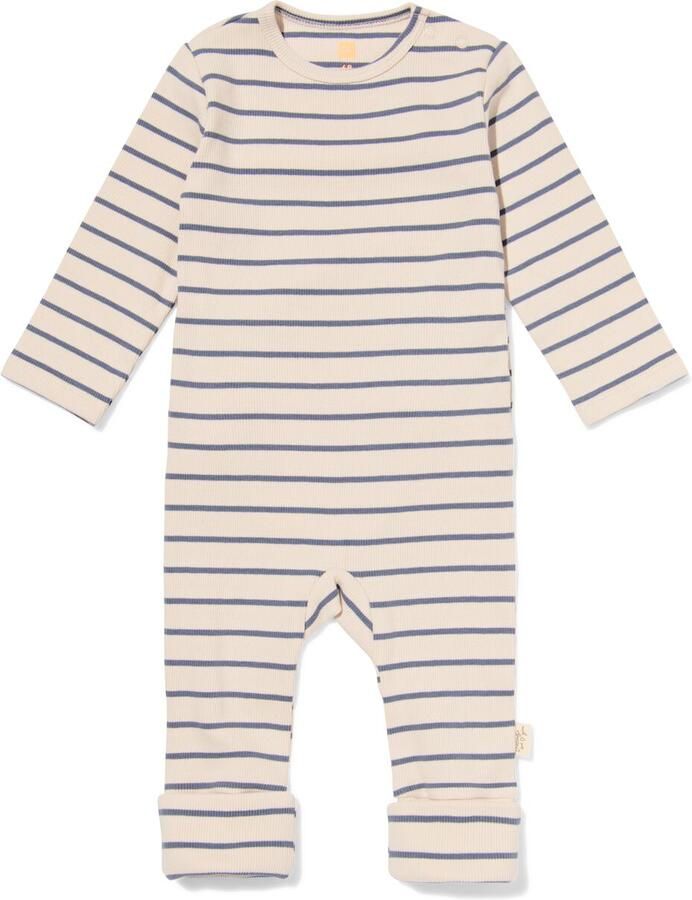 HEMA Newborn Meegroei Boxpakje Strepen Ecru (ecru) - Foto 2