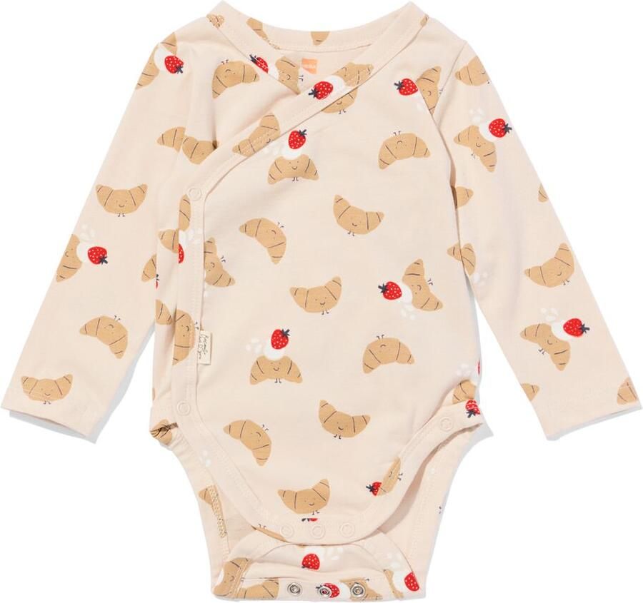 HEMA Newborn Meegroei Overslagromper Ecru (ecru) - Foto 2