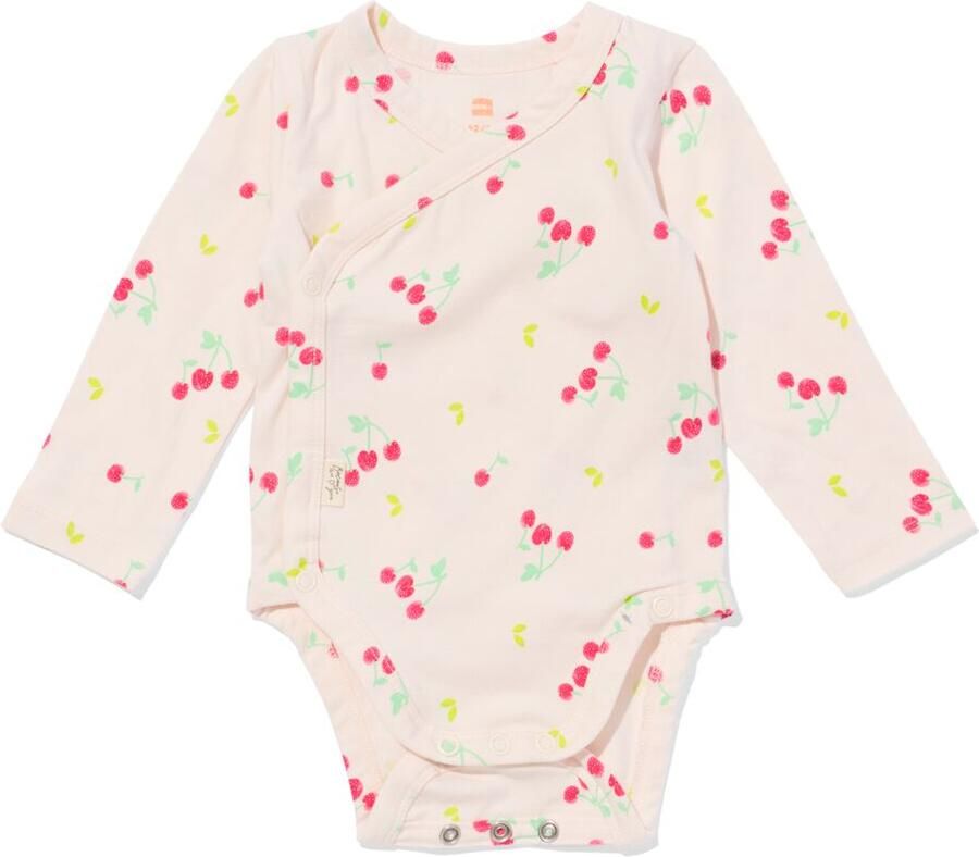 HEMA Newborn Meegroei Overslagromper Kersen Ecru (ecru) - Foto 2
