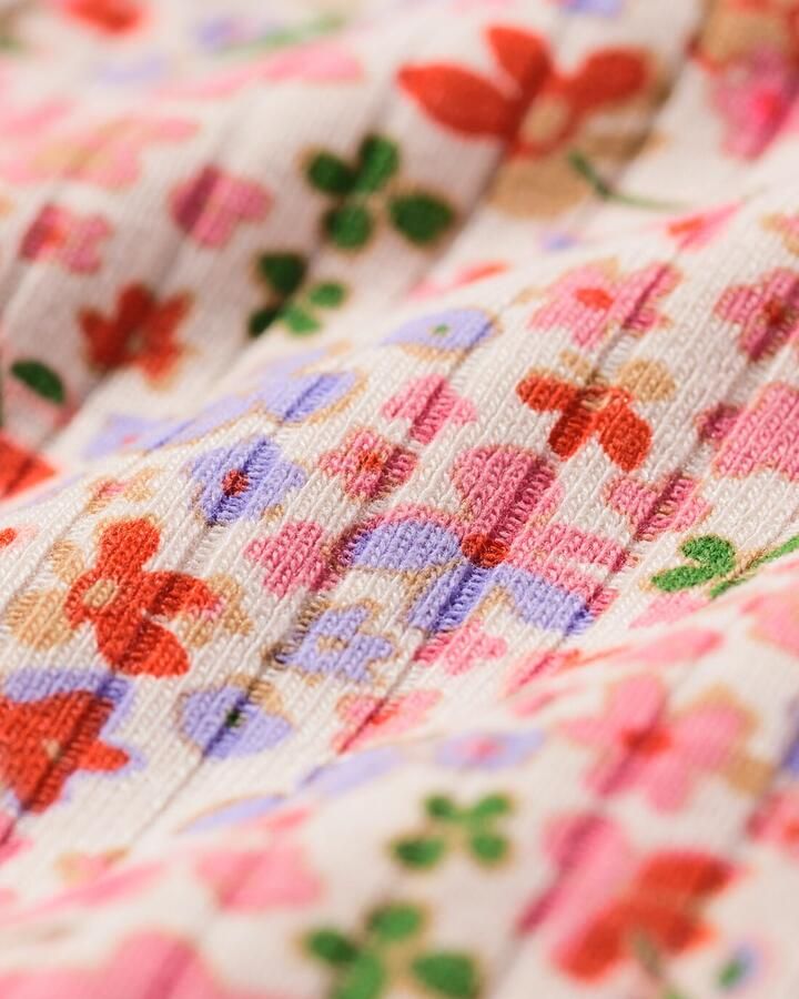 HEMA Newborn Meegroei Overslagromper LENZING™ ECOVERO™ Rib Bloemen Ecru (ecru) - Foto 1