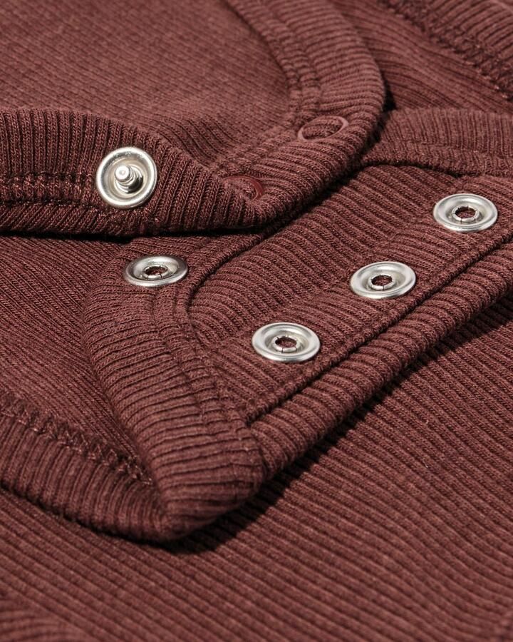 HEMA Newborn Meegroei Overslagromper LENZING™ ECOVERO™ Rib Donkerbruin (donkerbruin)