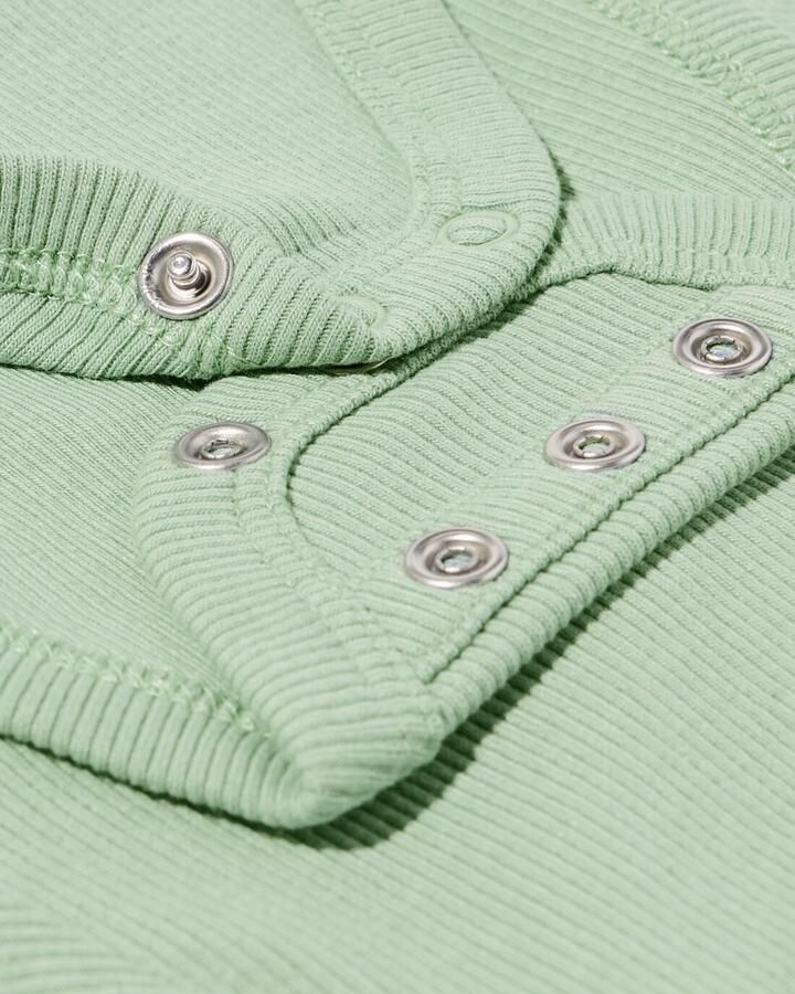 HEMA Newborn Meegroei Overslagromper LENZING™ ECOVERO™ Rib Groen (groen)
