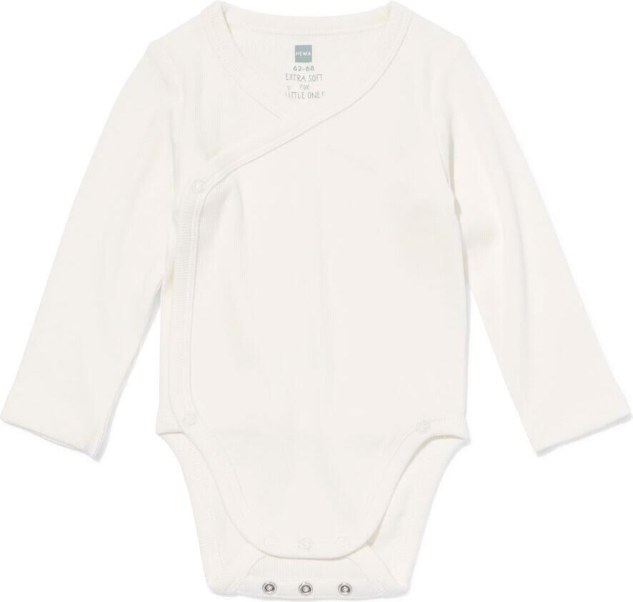HEMA Newborn Meegroei Overslagromper LENZING™ ECOVERO™ Rib Wit (wit) - Foto 2