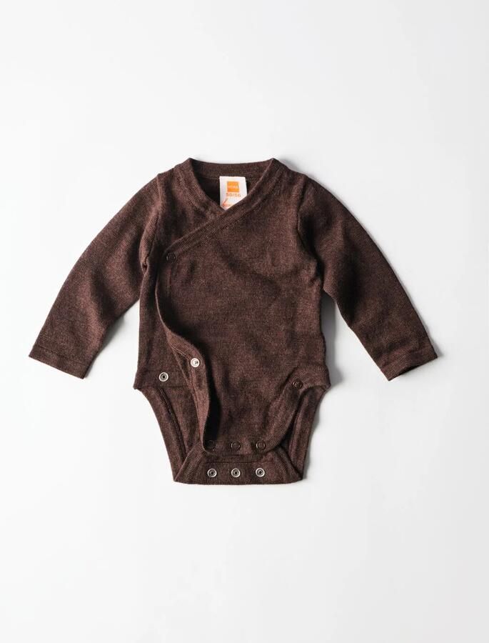 HEMA Newborn Meegroei Overslagromper Merinowol Bruin