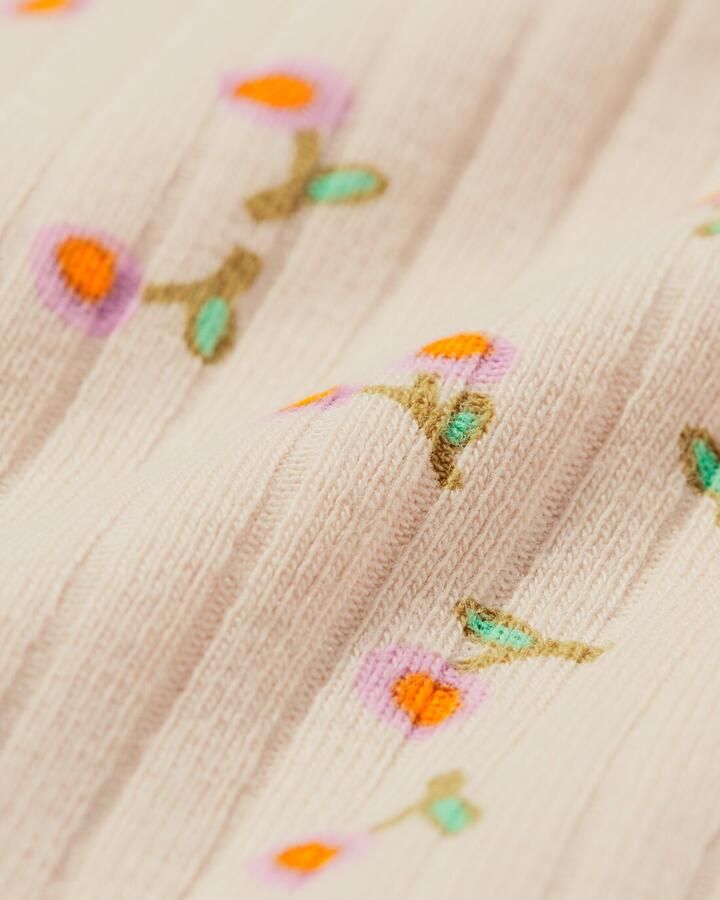 HEMA Newborn Meegroei Overslagromper Rib Bloemen Ecru (ecru) - Foto 2