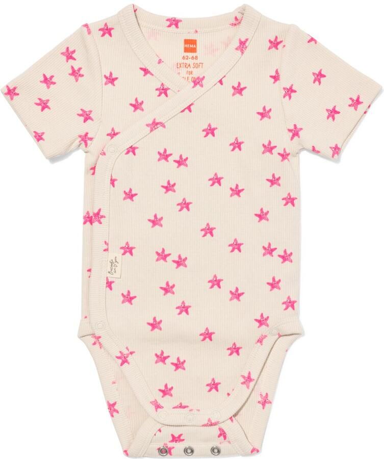 HEMA Newborn Meegroei Overslagromper Rib Ecru (ecru) - Foto 2