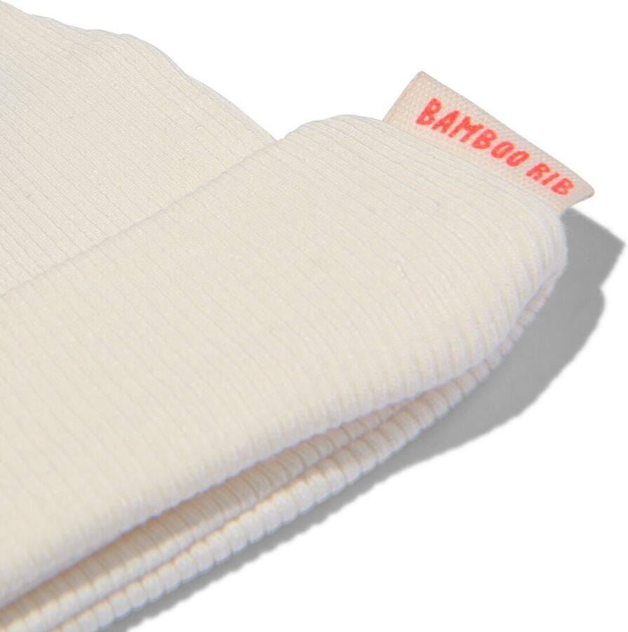 HEMA Newborn Muts Bamboe Rib (wit)