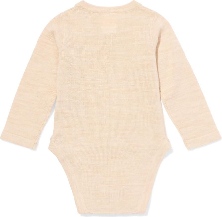 HEMA Newborn Overslagromper Merinowol Ecru (ecru)