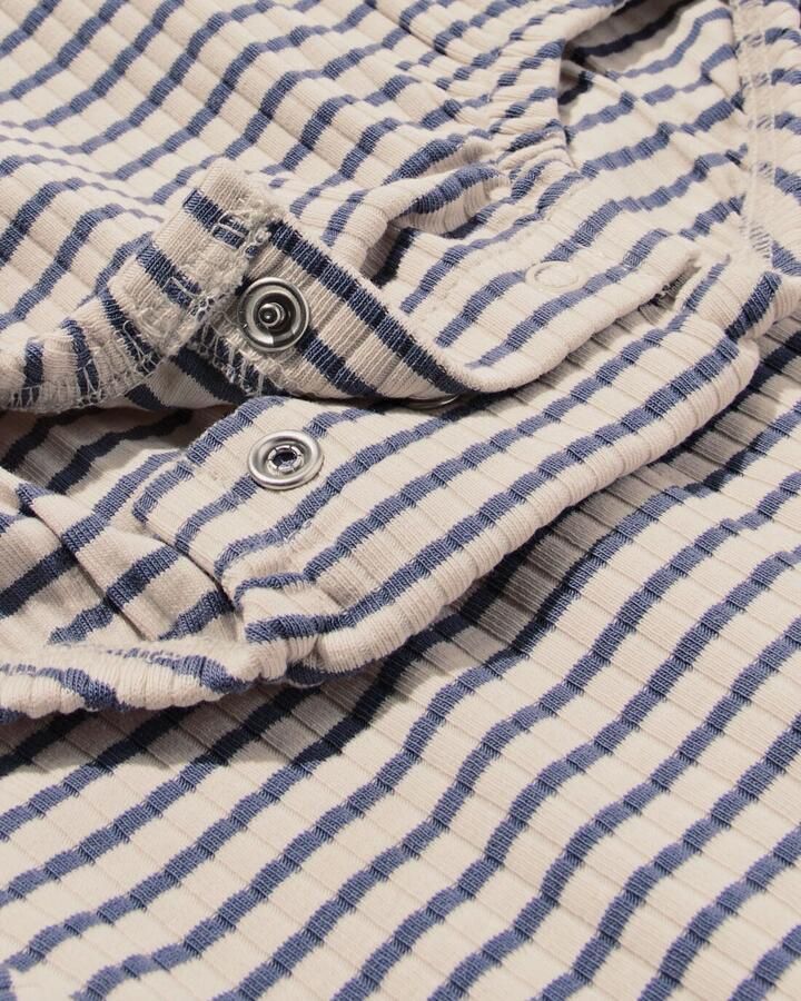 HEMA Newborn Romper Rib Strepen Donkergrijs (donkergrijs)