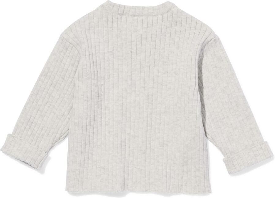 HEMA Newborn Shirt Rib Grijsmelange (grijsmelange) - Foto 2