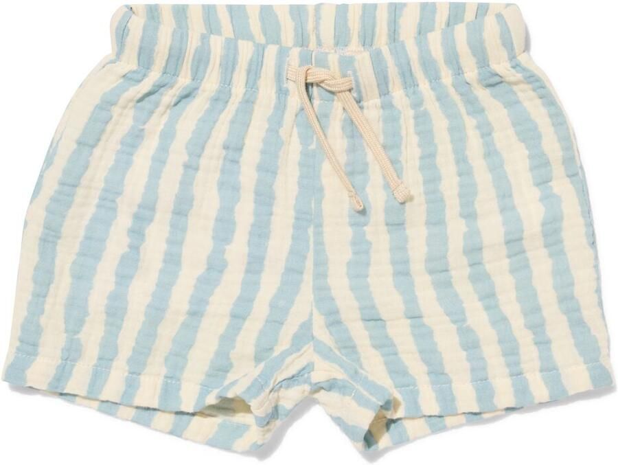 HEMA Newborn Short Comfort Fit Mousseline Strepen Blauw (blauw) - Foto 2