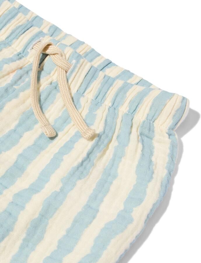 HEMA Newborn Short Comfort Fit Mousseline Strepen Blauw (blauw) - Foto 2