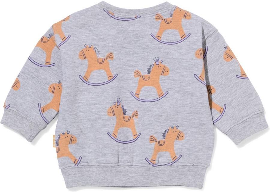 HEMA Newborn Sweater Paard Grijsmelange (grijsmelange) - Foto 2