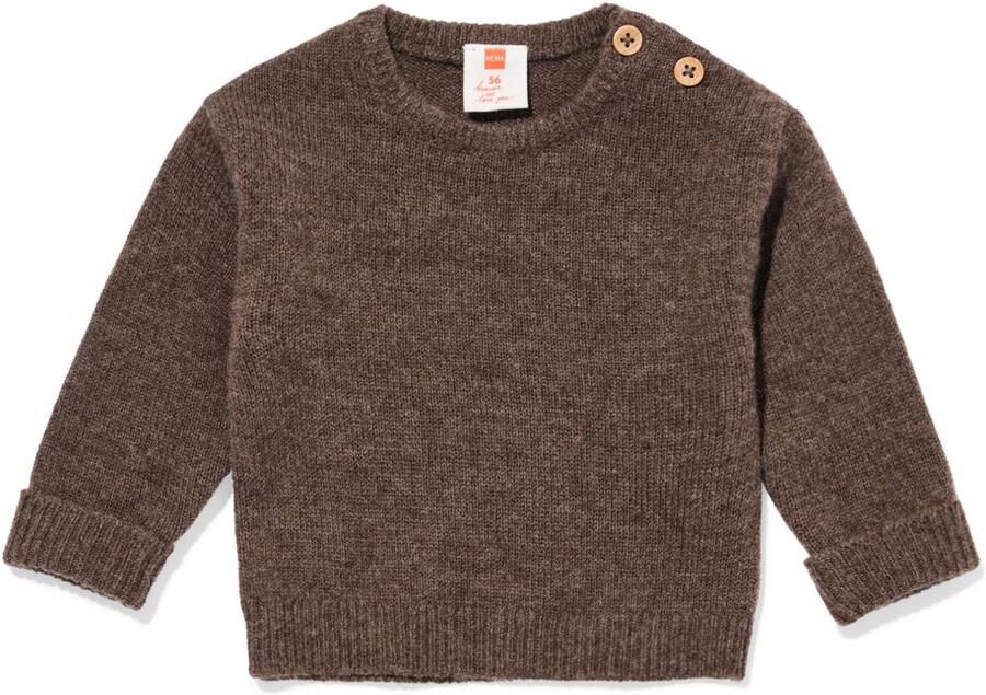 HEMA Newborn Trui Merinowol Donkerbruin (donkerbruin)