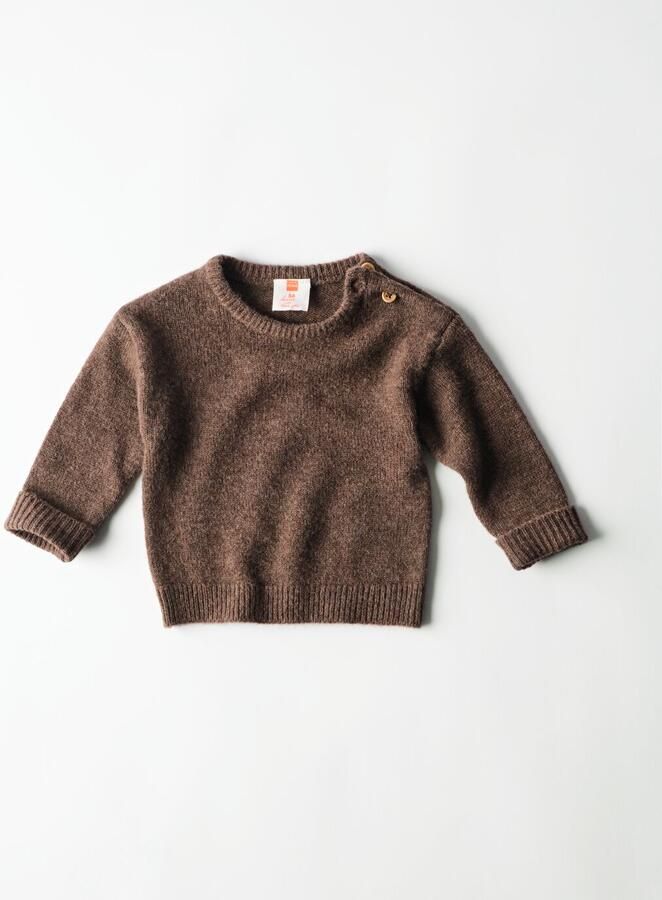 HEMA Newborn Trui Merinowol Donkerbruin (donkerbruin)