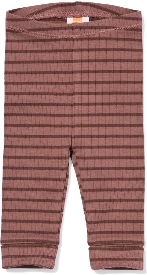 HEMA Newbornlegging Aansluitend Rib Strepen Bruin (bruin)