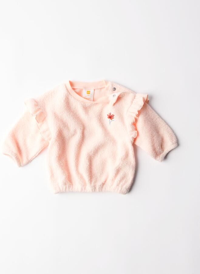 HEMA Newbornsweater Teddy Bloemen Lichtroze