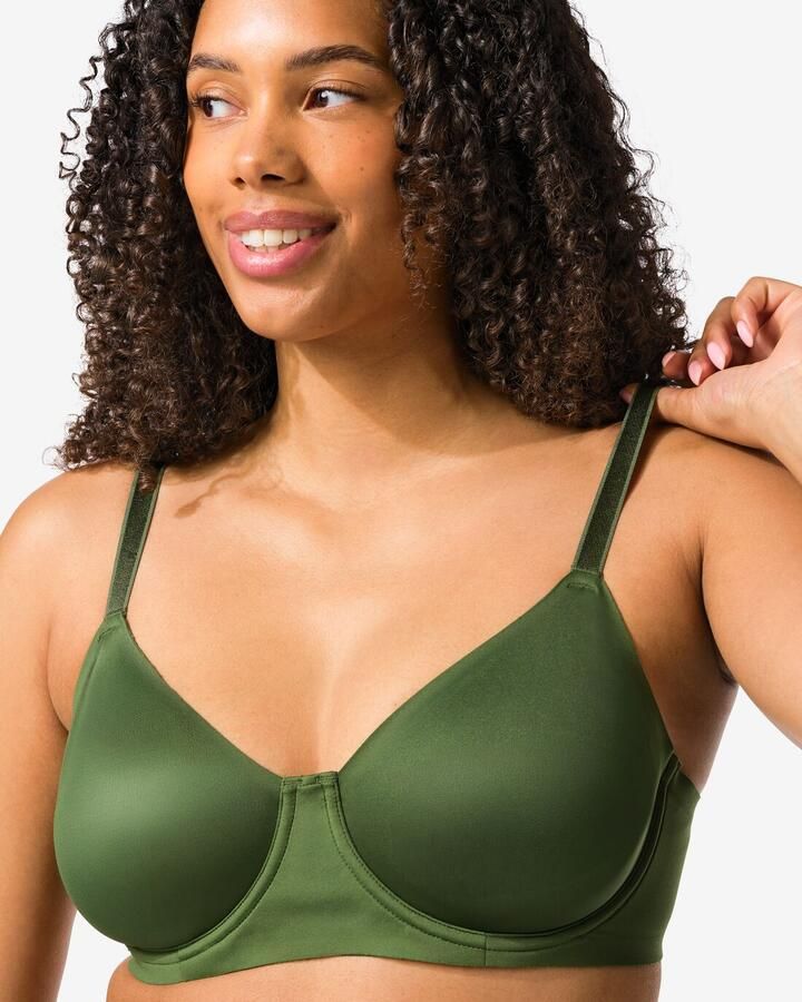 HEMA Niet Voorgevormde Bh Met Beugel Donkergroen (donkergroen) - Foto 2