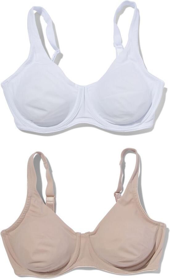 HEMA Niet Voorgevormde Bh Met Beugel E-F 2 Stuks Multi