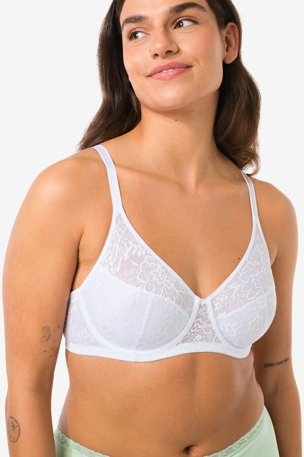 HEMA Niet Voorgevormde Bh Met Kant Met Beugel Wit (wit) - Foto 2