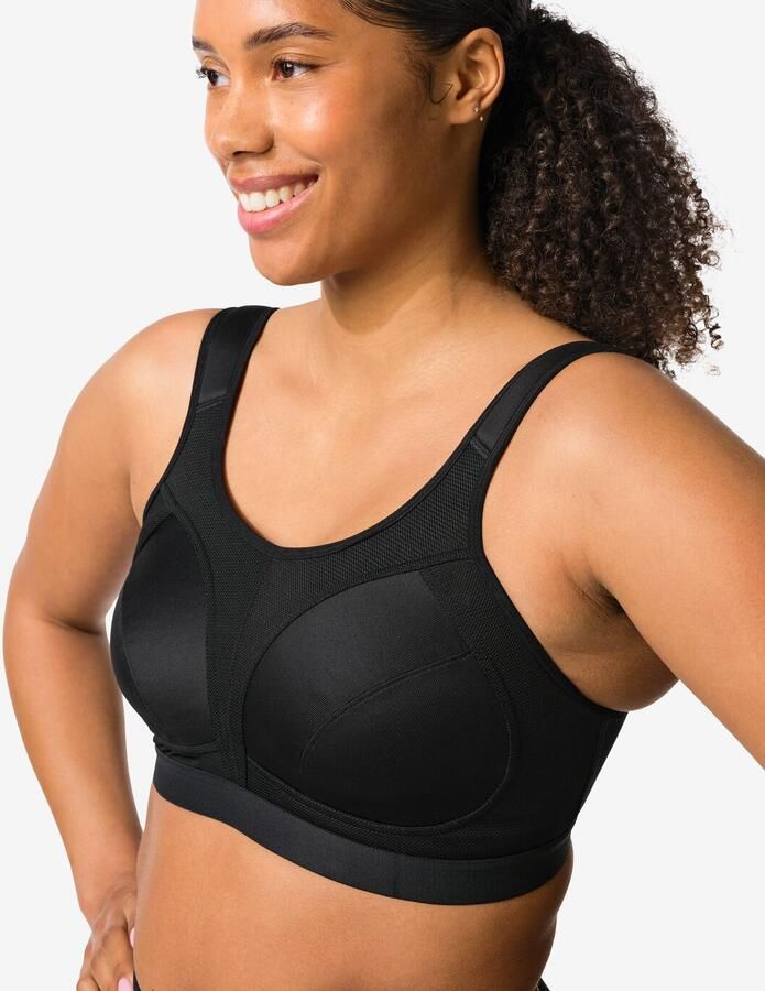 HEMA Niet Voorgevormde Sportbh Heavy Support Zonder Beugel Zwart