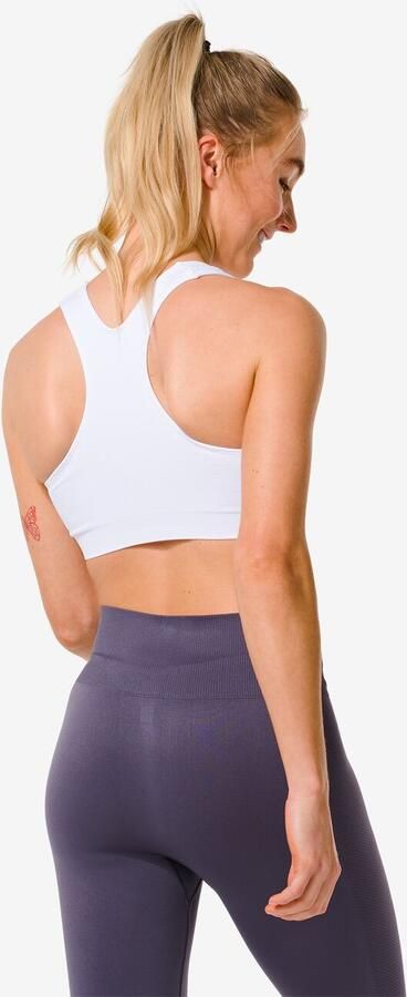 HEMA Niet Voorgevormde Sporttop Medium Support Zonder Beugel Naadloos Wit - Foto 2