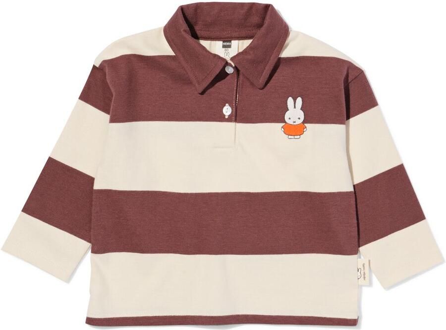 HEMA Nijntje Baby T-shirt Jersey Strepen Bruin (bruin)