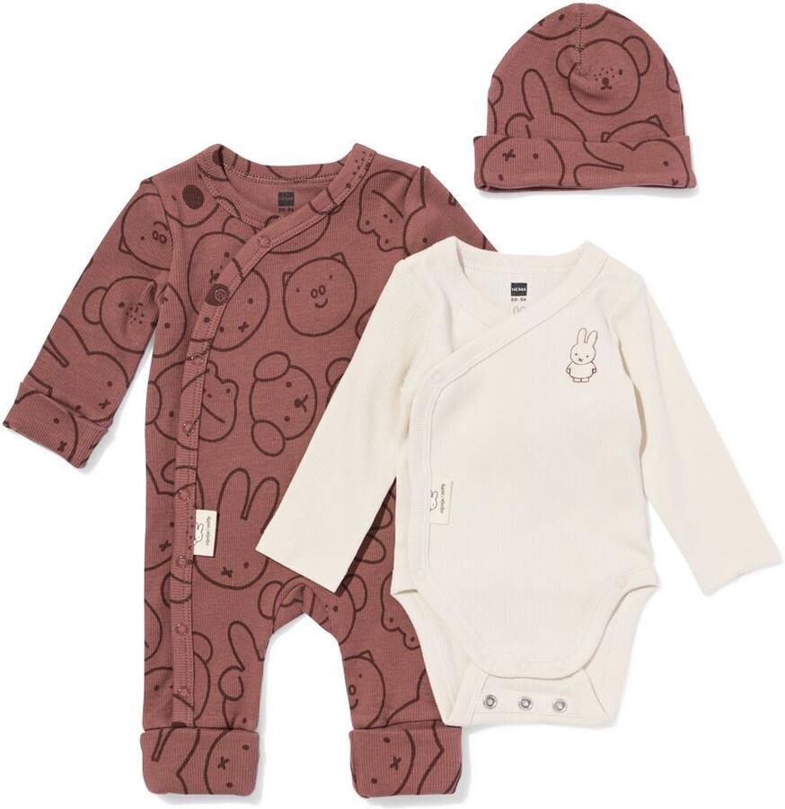 HEMA Nijntje Babykledingset Rib 3 Stuks Bruin (bruin)