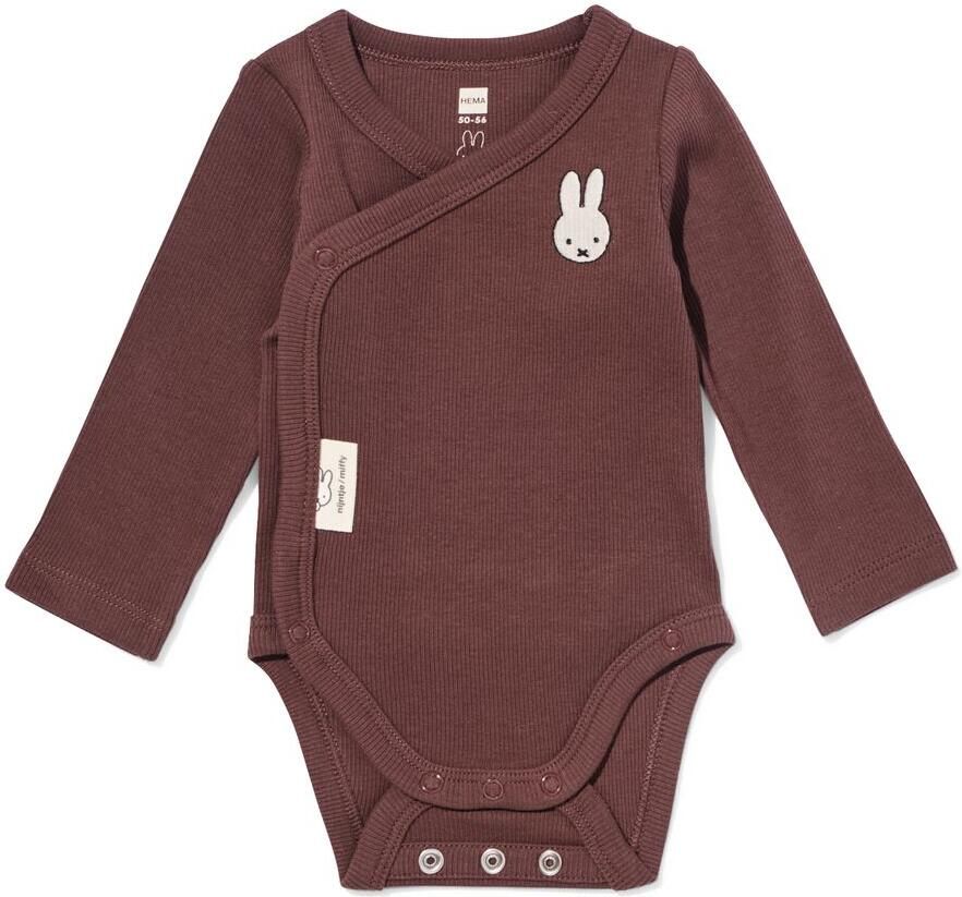 HEMA Nijntje Babyromper Meegroei Rib Bruin (bruin)