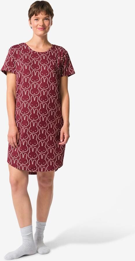 HEMA Nijntje Damesnachthemd Micro Bordeauxrood (bordeauxrood) - Foto 2