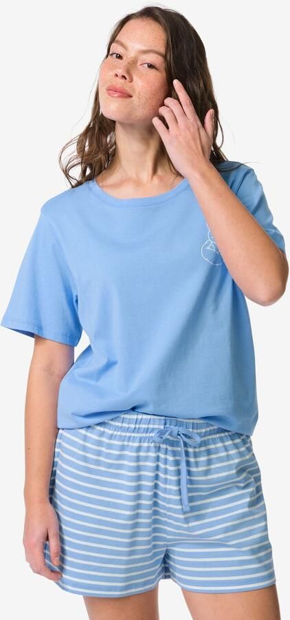 HEMA Nijntje Damesshortama Jersey Strepen Blauw (blauw)