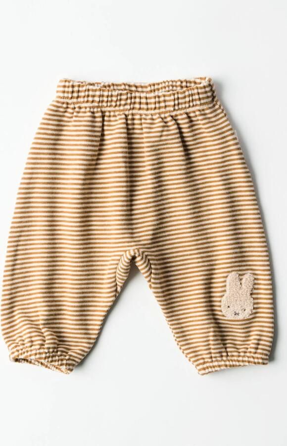 HEMA Nijntje Newborn Broek Comfy Fit Sweatstof Strepen Ecru