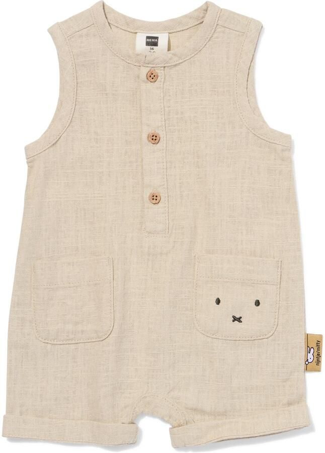 HEMA Nijntje Newborn Jumpsuit Linnen Zand (zand)